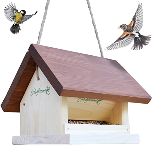 ERDENFREUND® Vogelfutterhaus mit Silofunktion für Wochenrationen...