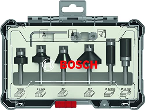 Bosch Professional 6tlg. Rand- und Kantenfräser Set (für Holz, für...