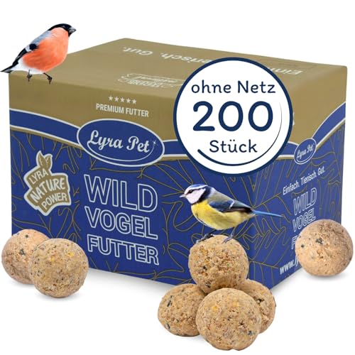 Lyra Pet® | 200 Meisenknödel ohne Netz à 90 g = 18 kg | Vogelfutter...