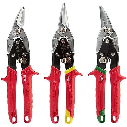 Milwaukee Metal Snips Triple Pack Left Right and Straight Cut...