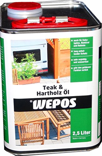 Wepos 2000304501 Teak und Hartholz Öl 2,5 L
